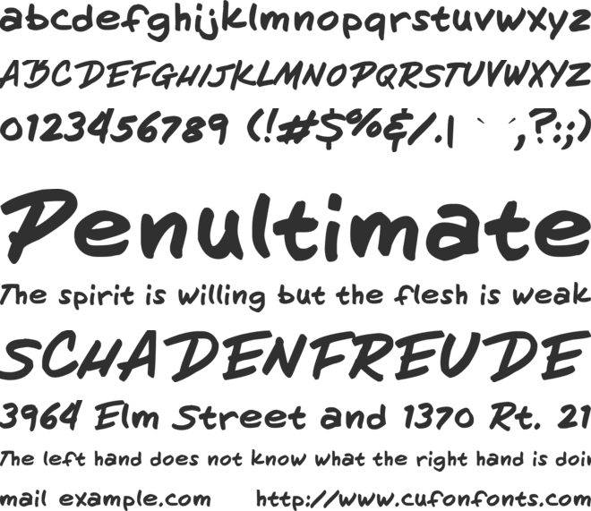 Hand of Henry font preview