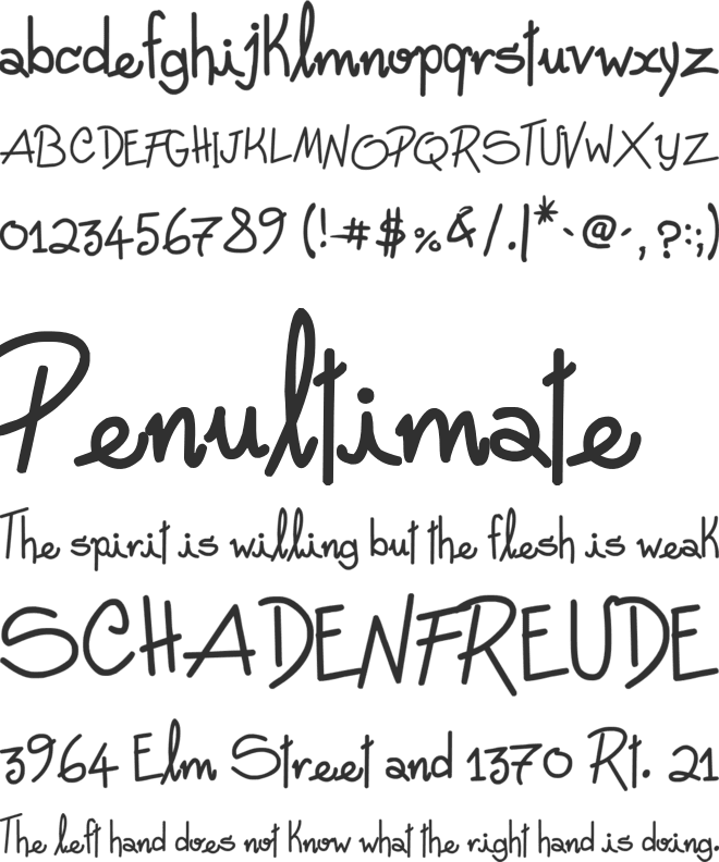 Freehand Written font preview