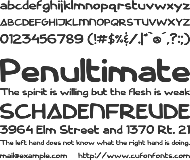 Cassini font preview