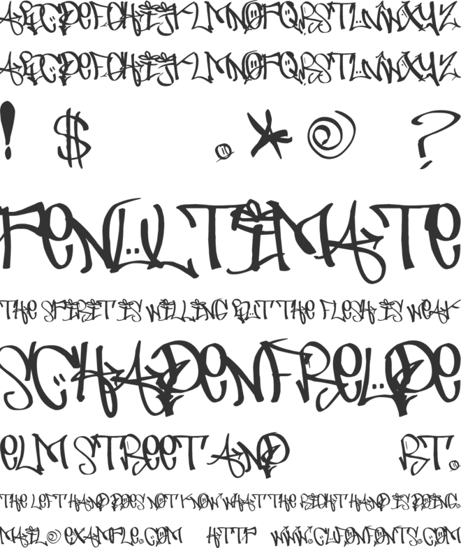 Urban Hook-Upz font preview