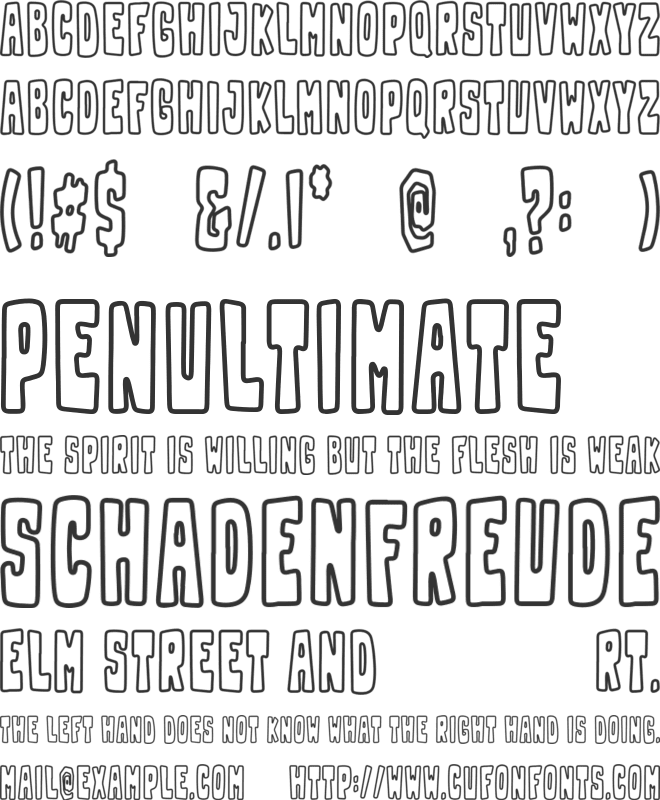 Franky Outline font preview