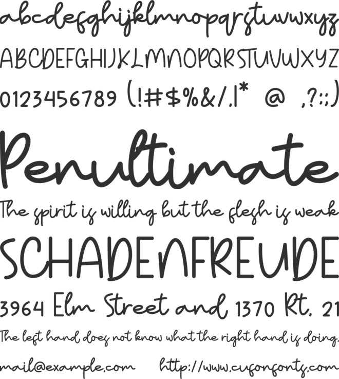 Wednesday Adventure font preview