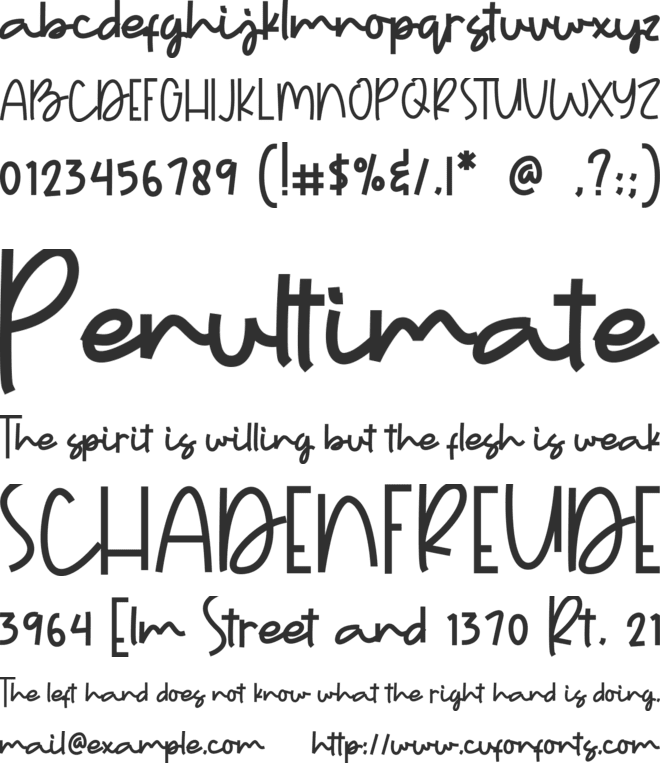 Every Tuesday font preview