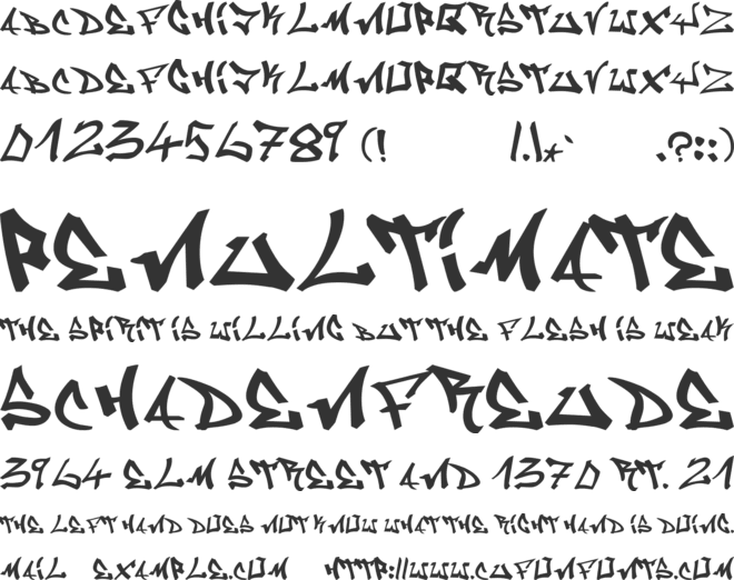 Graffiti font preview