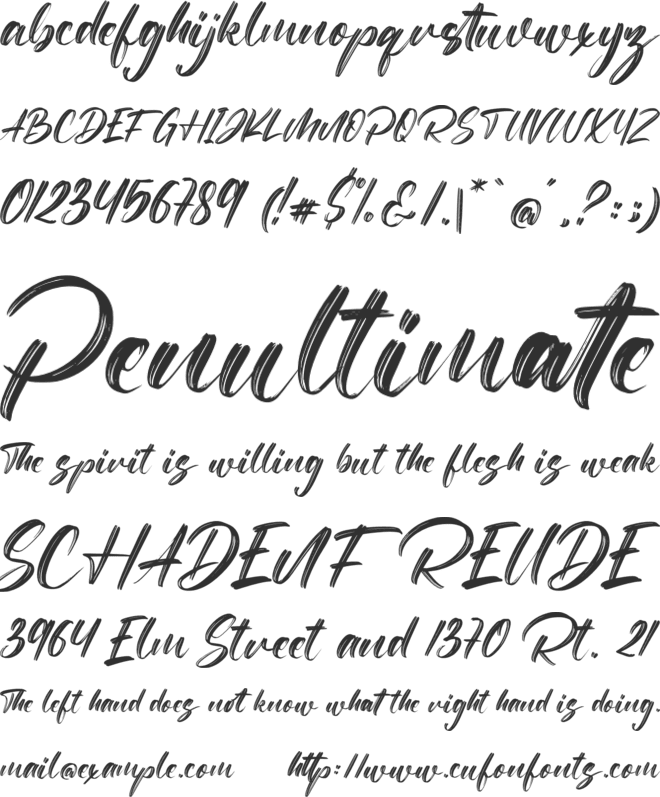 Attacks font preview