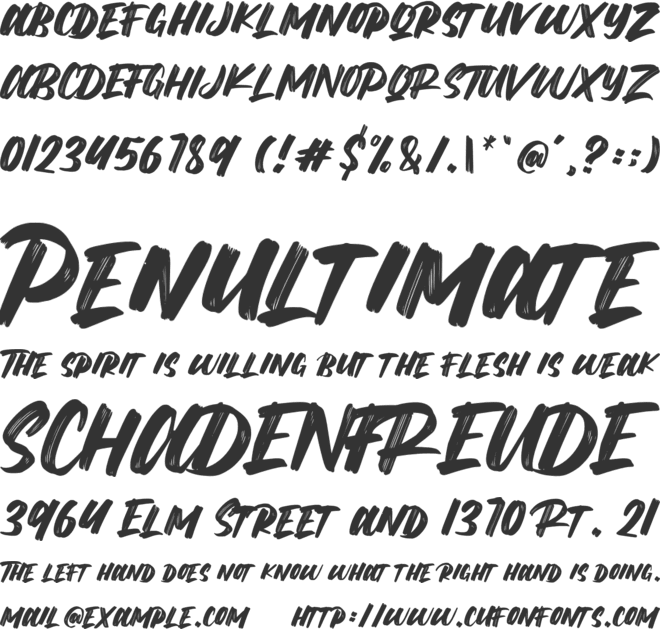 Mega Brush font preview