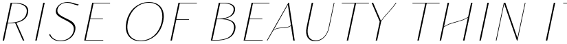 Rise of Beauty Thin Italic font