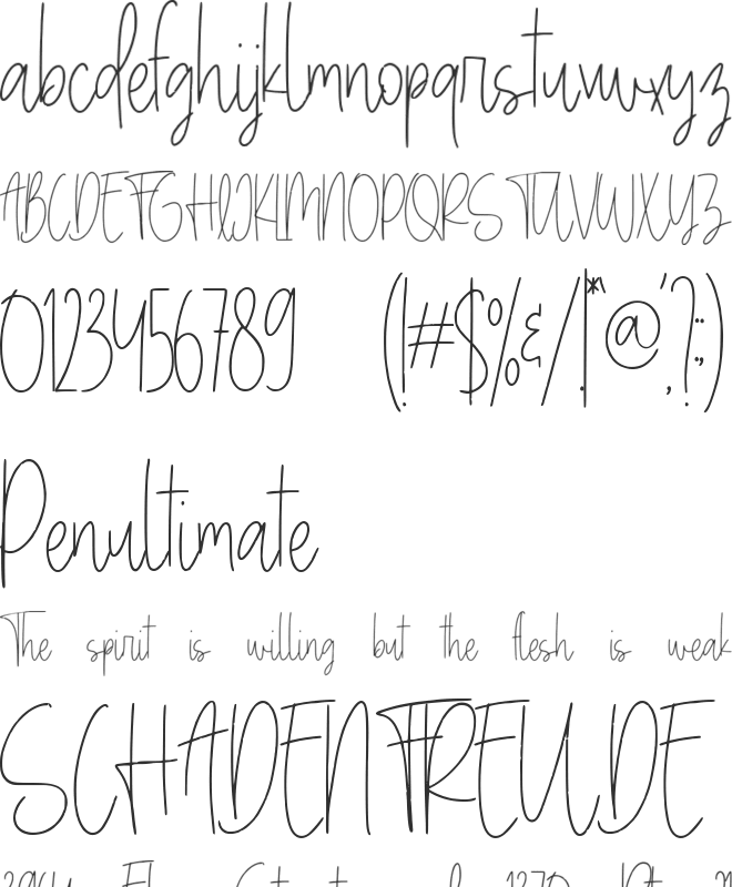 Sketchthiny font preview
