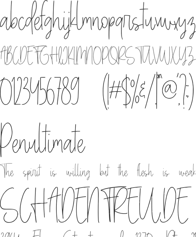 Sketchthiny font preview