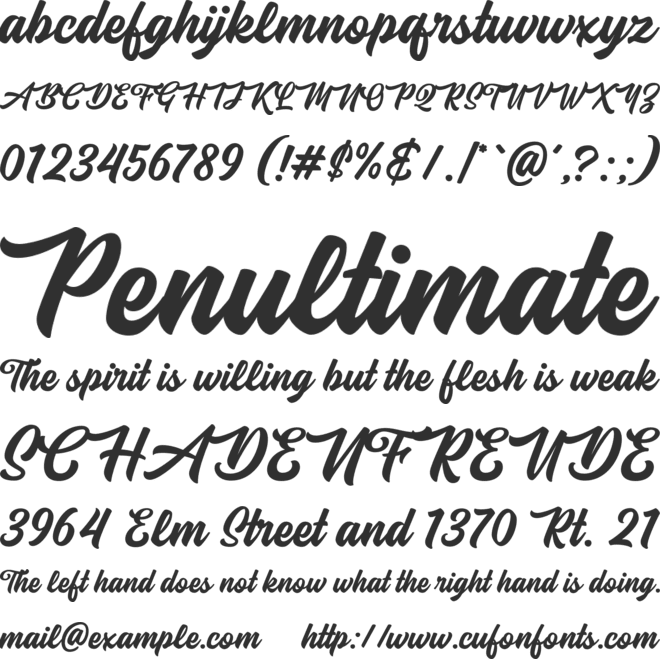 Balnuettes font preview