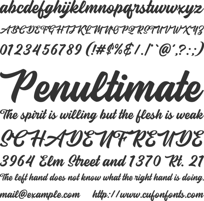 Balnuettes font preview