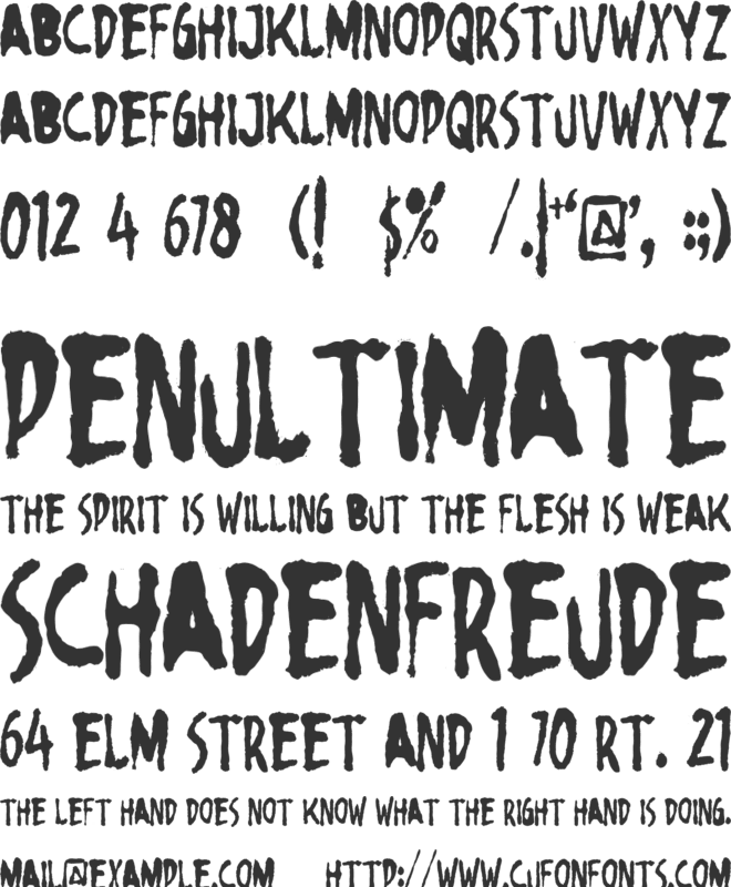 Horror Brush font preview