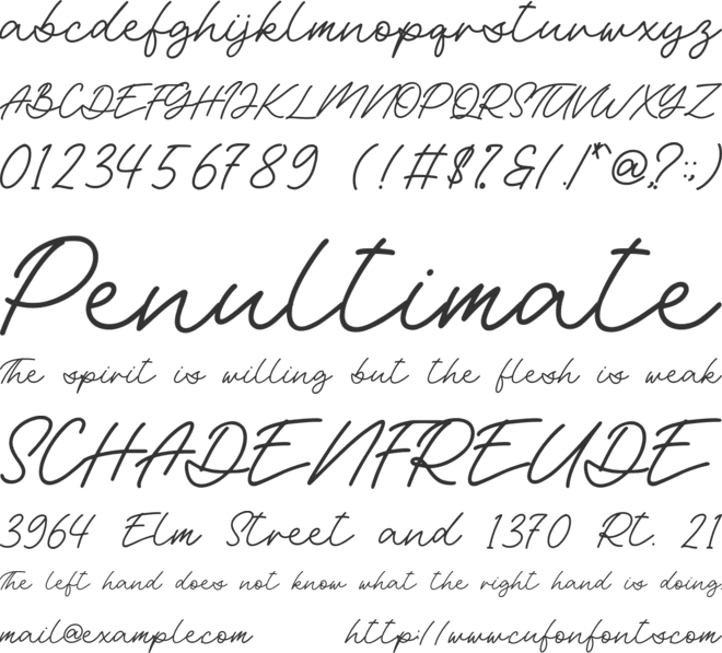 Shortline font preview