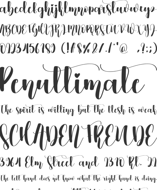 Winterlove font preview