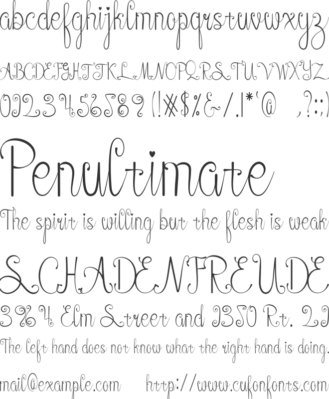 Nitalia font preview