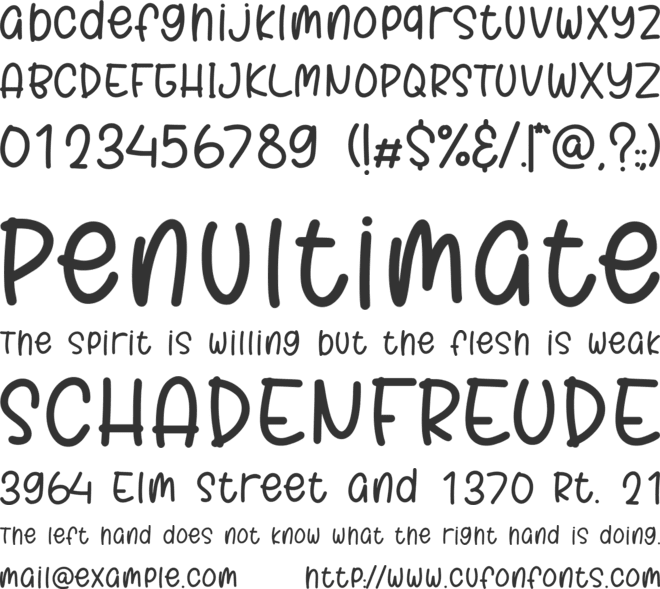 Jumkids Twilight font preview