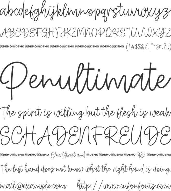 Backstay font preview