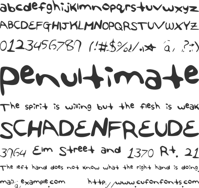 TheAngelaFont font preview