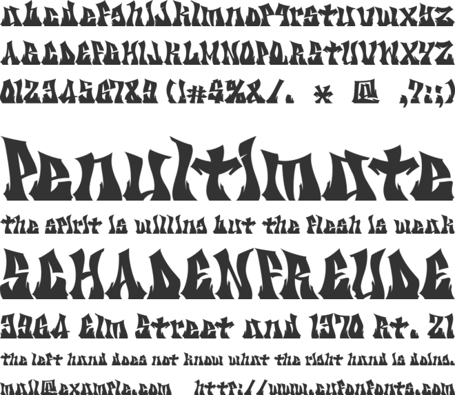 KZ Gravity font preview