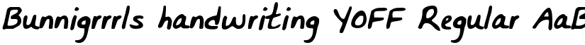Bunnigrrrls handwriting YOFF Regular font