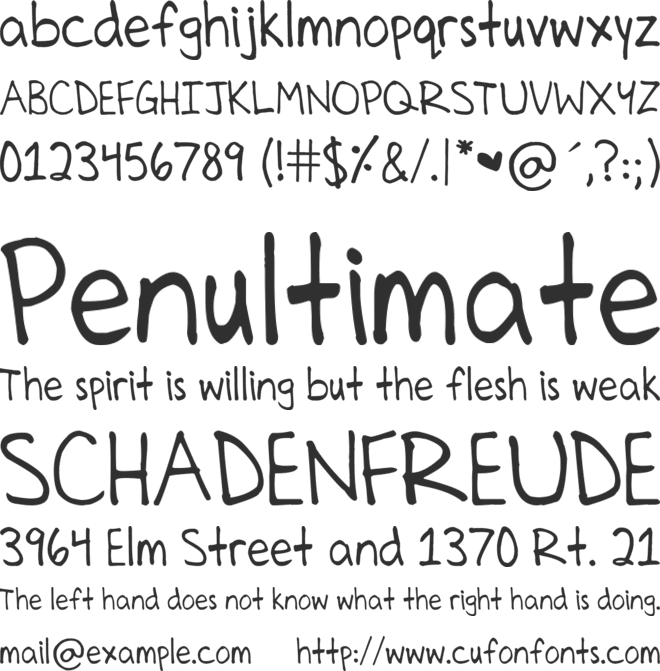 Celines Hand font preview