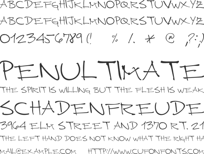 CUERNOMUERTO font preview