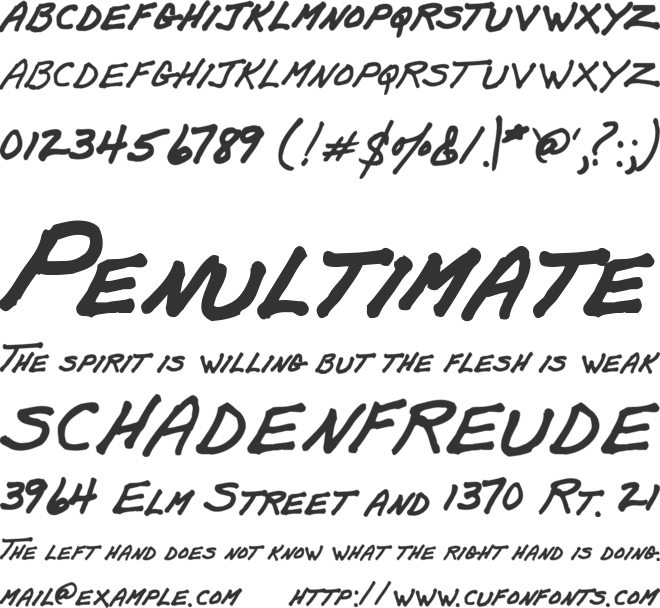 PapaMano AOE font preview