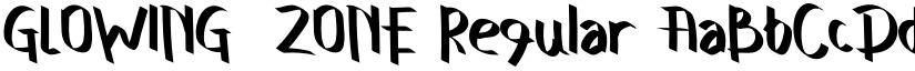 GLOWING  ZONE Regular font