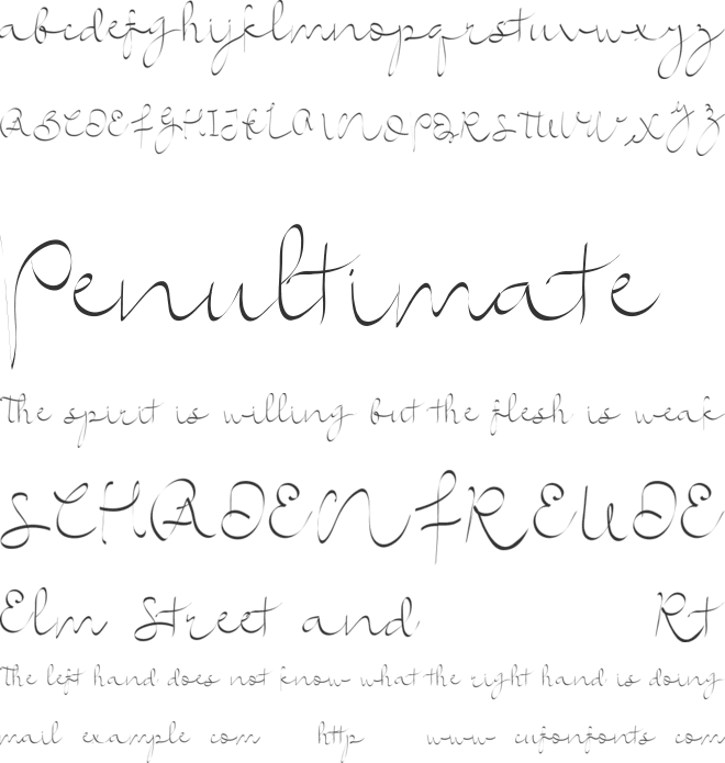 Shimponiademo font preview