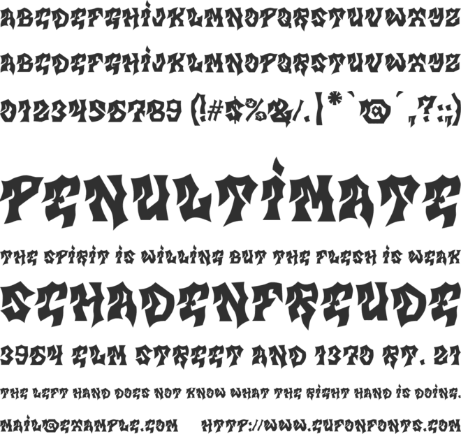 MB Gravitation font preview