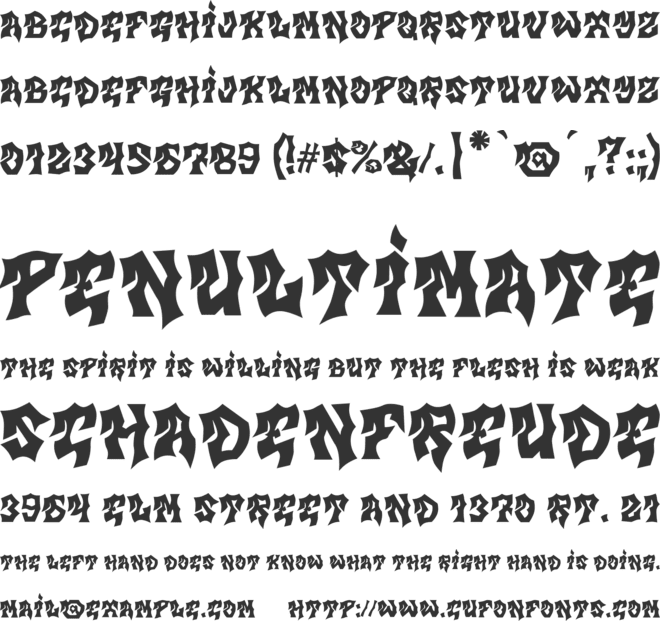 MB Gravitation font preview