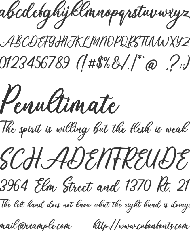 Ardinia Demo font preview