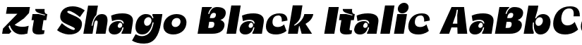 Zt Shago Black Italic font
