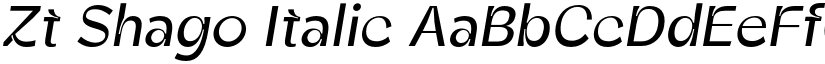 Zt Shago Italic font
