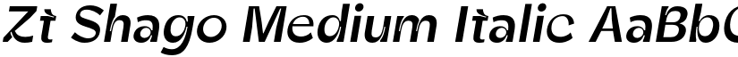 Zt Shago Medium Italic font
