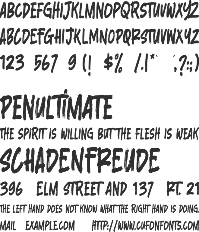 Irrational font preview