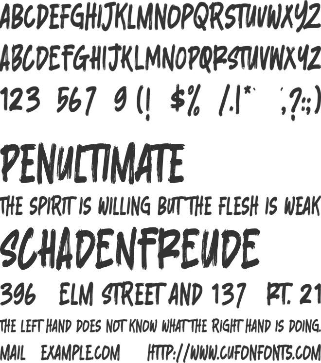 Irrational font preview