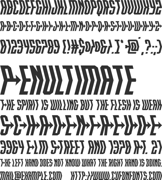 Crossbow Head font preview