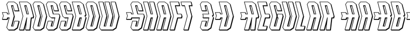 Crossbow Shaft 3D Regular font
