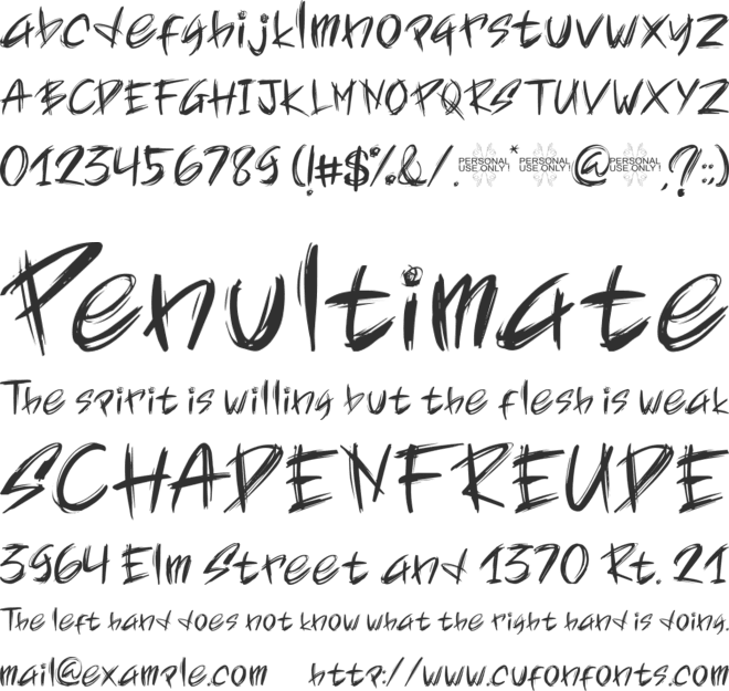 Ghost font preview