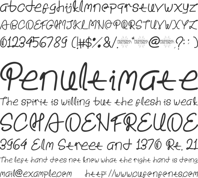 Late Night font preview