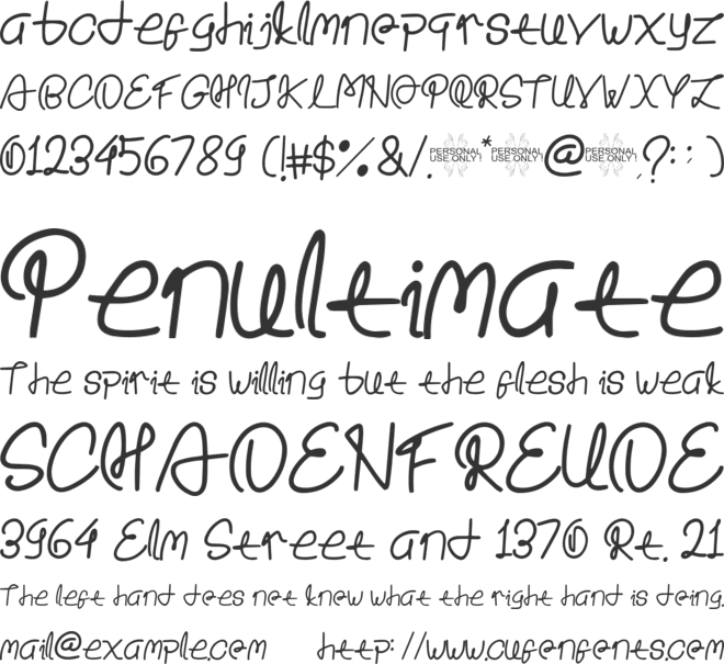 Late Night font preview