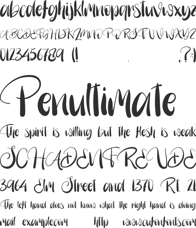 Winothe font preview