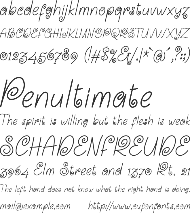 Mourint font preview