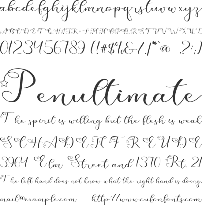 Almelostar font preview