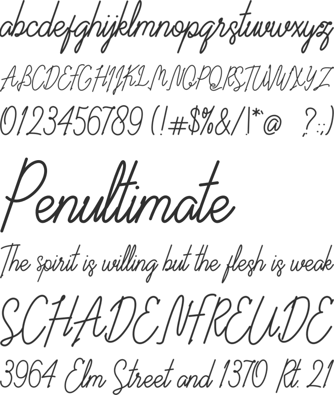Dheynamist font preview