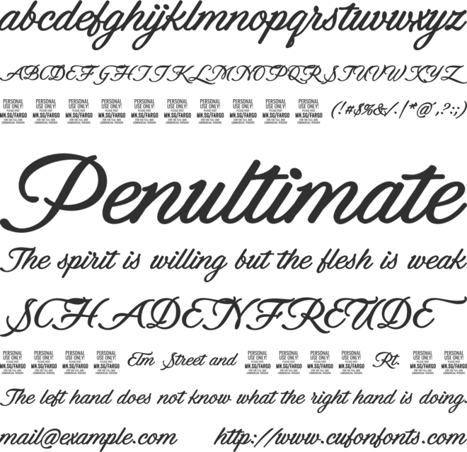 Fargo   PERSONAL USE font preview