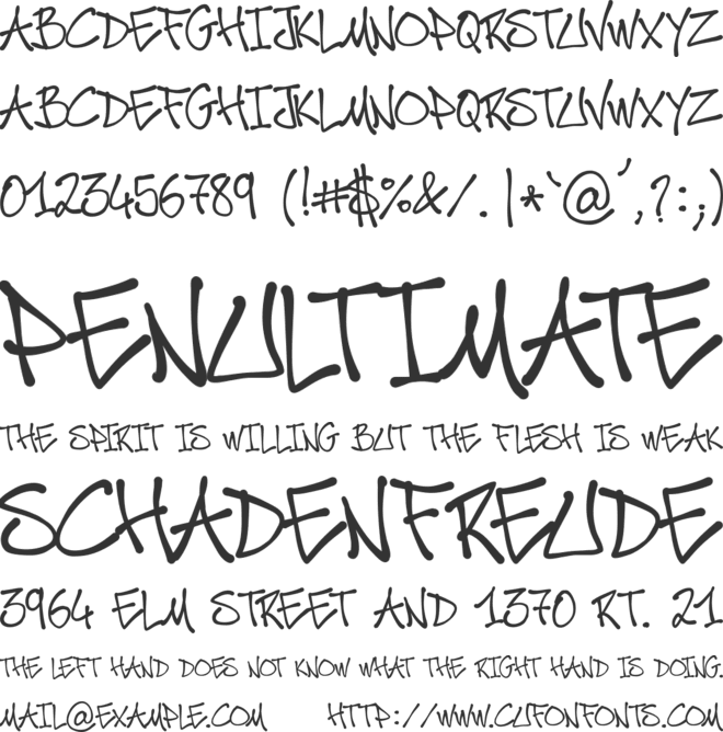 Posca Mad Thrasherz font preview