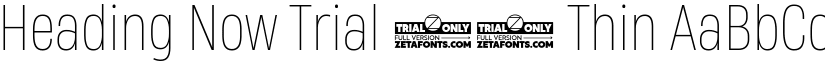 Heading Now Trial 51 Thin font