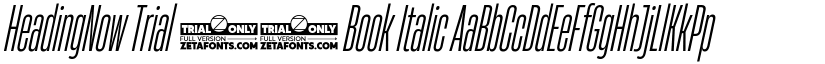 HeadingNow Trial 13 Book Italic font